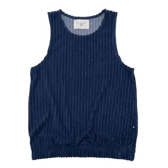 $110 SOL ANGELES~RIVIERA‎ TERRY BLOUSON TANK VEST~Blue~Beach~Summer~Resortwear~S - Picture 1 of 4